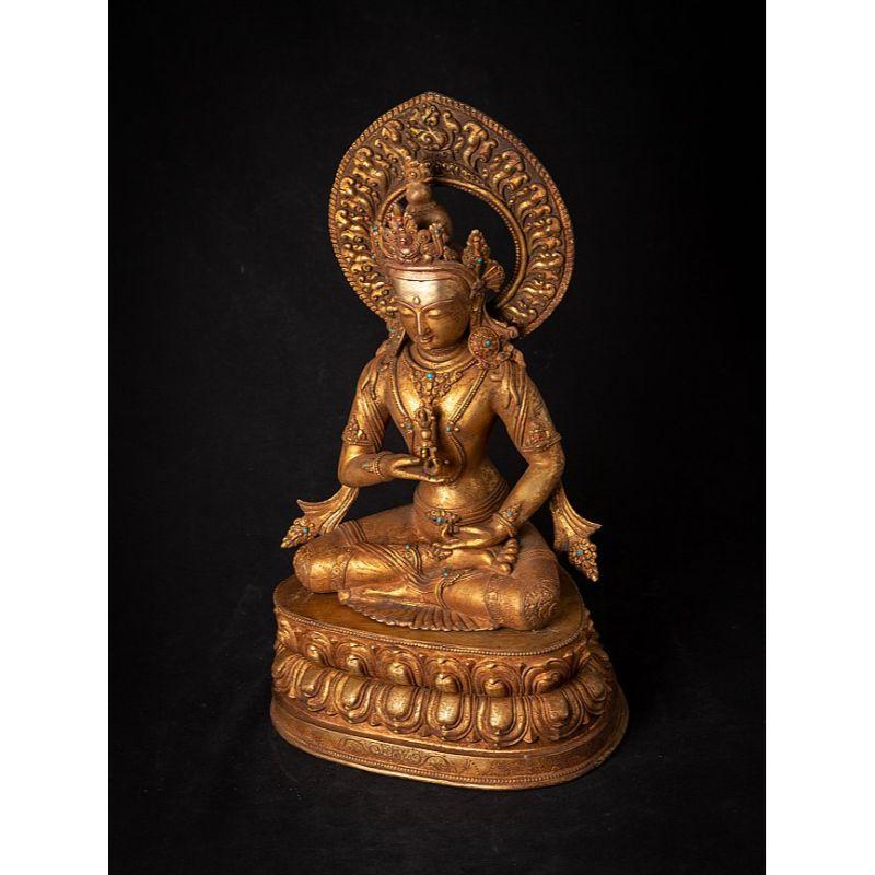 Old Bronze Nepali Vajrasattva Statue from Nepal For Sale 1