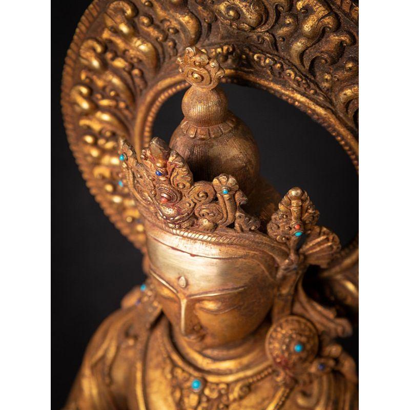 Old Bronze Nepali Vajrasattva Statue from Nepal For Sale 2