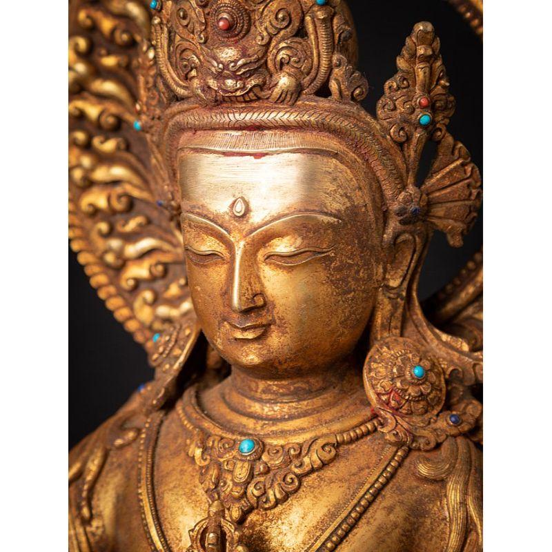 Old Bronze Nepali Vajrasattva Statue from Nepal For Sale 3