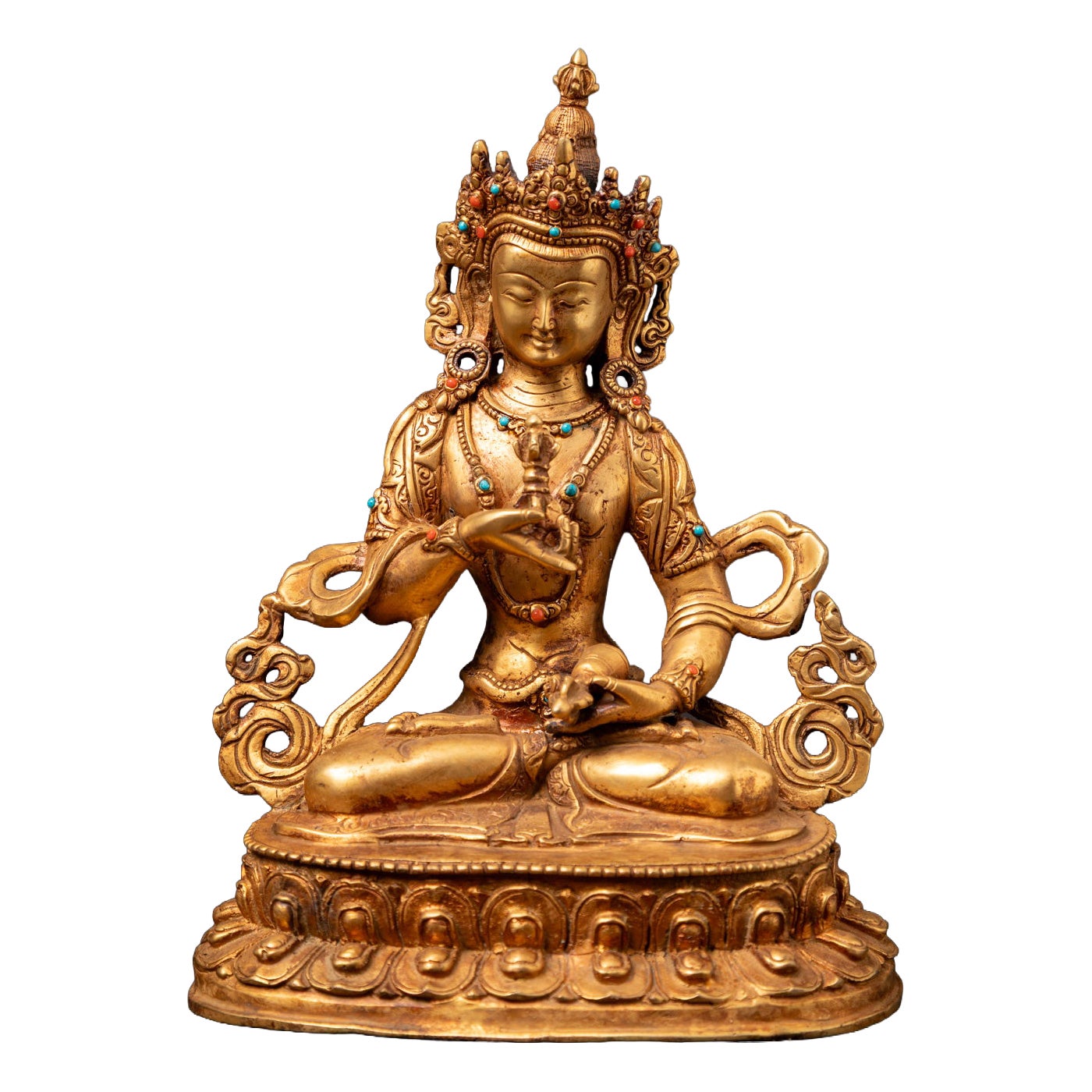 Old bronze Nepali Vajrasattva statue from Nepal For Sale
