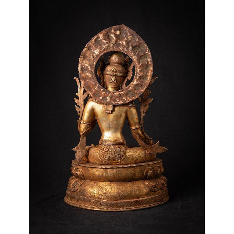 Old Bronze Nepali White Tara Statue from Nepal For Sale 13