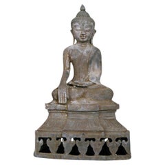 Sitzende Buddha-Statue aus altem Bronze aus Birma