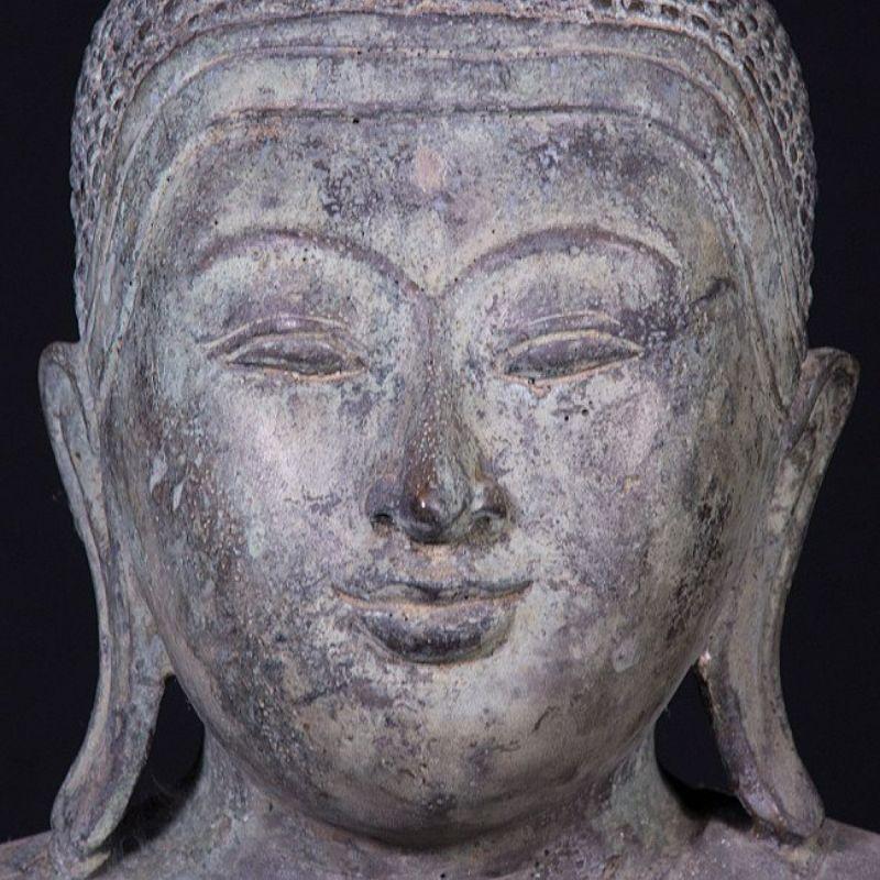Old Bronze Shan Buddha Statue from Burma For Sale 5