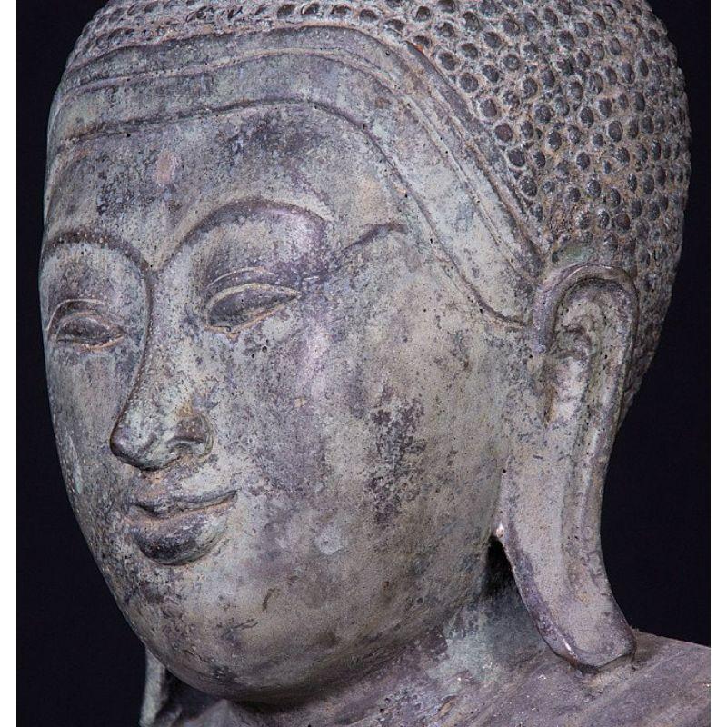 Old Bronze Shan Buddha Statue from Burma For Sale 6