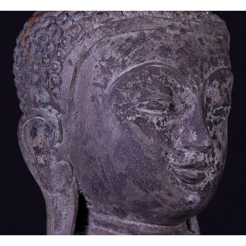 Old Bronze Shan Buddha Statue from Burma For Sale 7