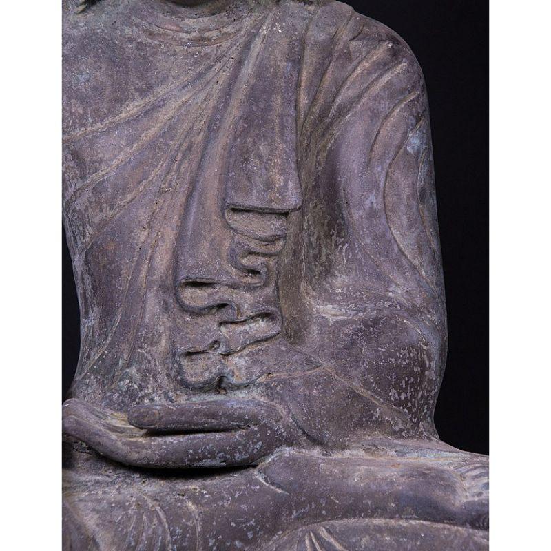 Old Bronze Shan Buddha Statue from Burma For Sale 8