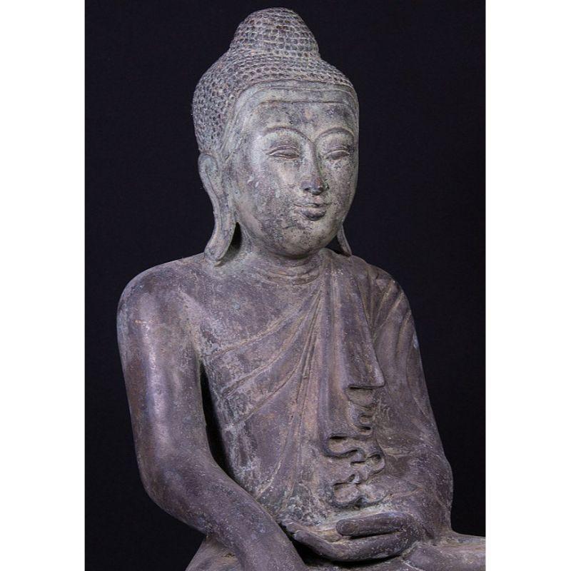 Old Bronze Shan Buddha Statue from Burma For Sale 4