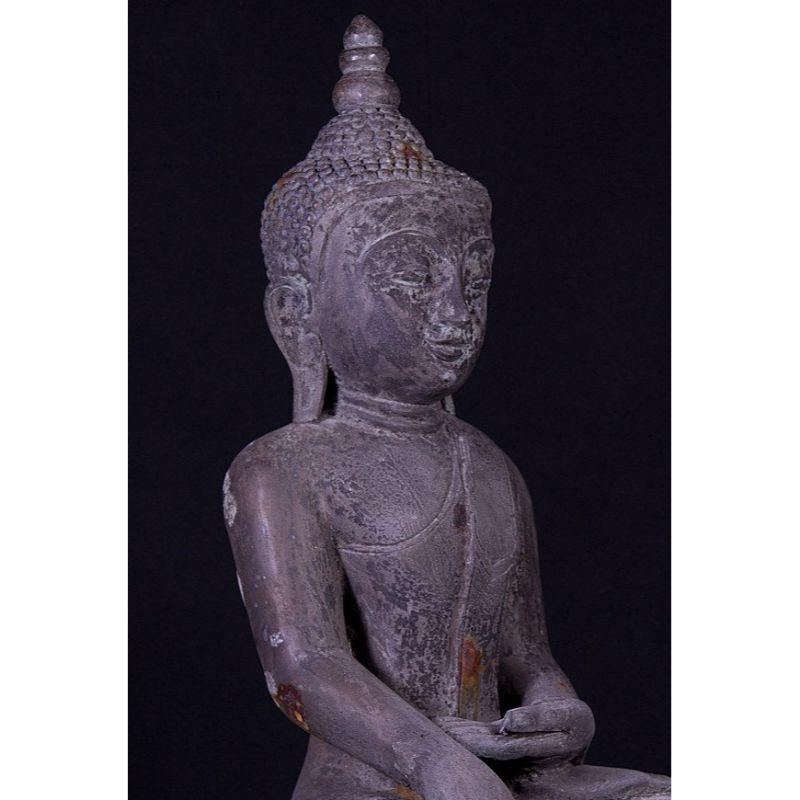 Old Bronze Shan Buddha Statue from Burma For Sale 4