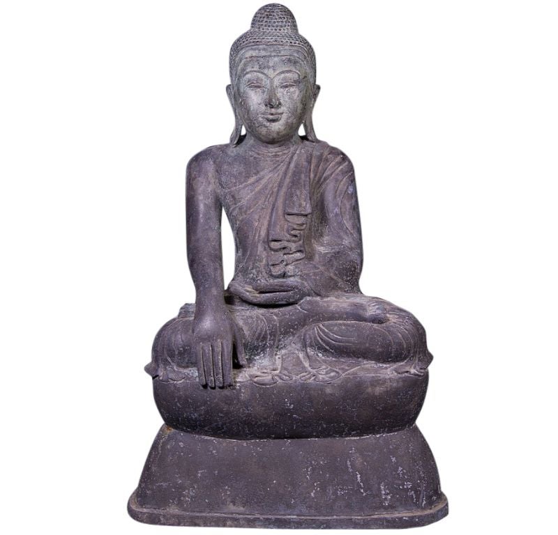 Old Bronze Shan Buddha Statue from Burma For Sale