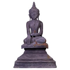 Shan-Buddha-Statue aus altem Bronze aus Burma