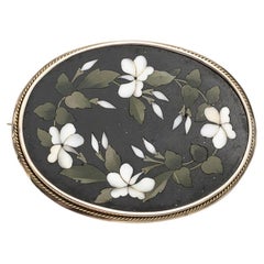Old brooch/pendant with micromosaic, pietra dura, Italy, circa 1950s.