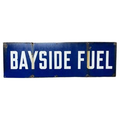 Old Brooklyn Bayside Fuel Cobalt Blue Enamel Sign