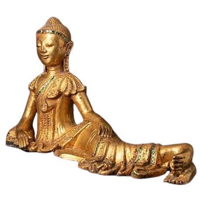 Old Burmese Reclining Buddha Statue from Burma For Sale