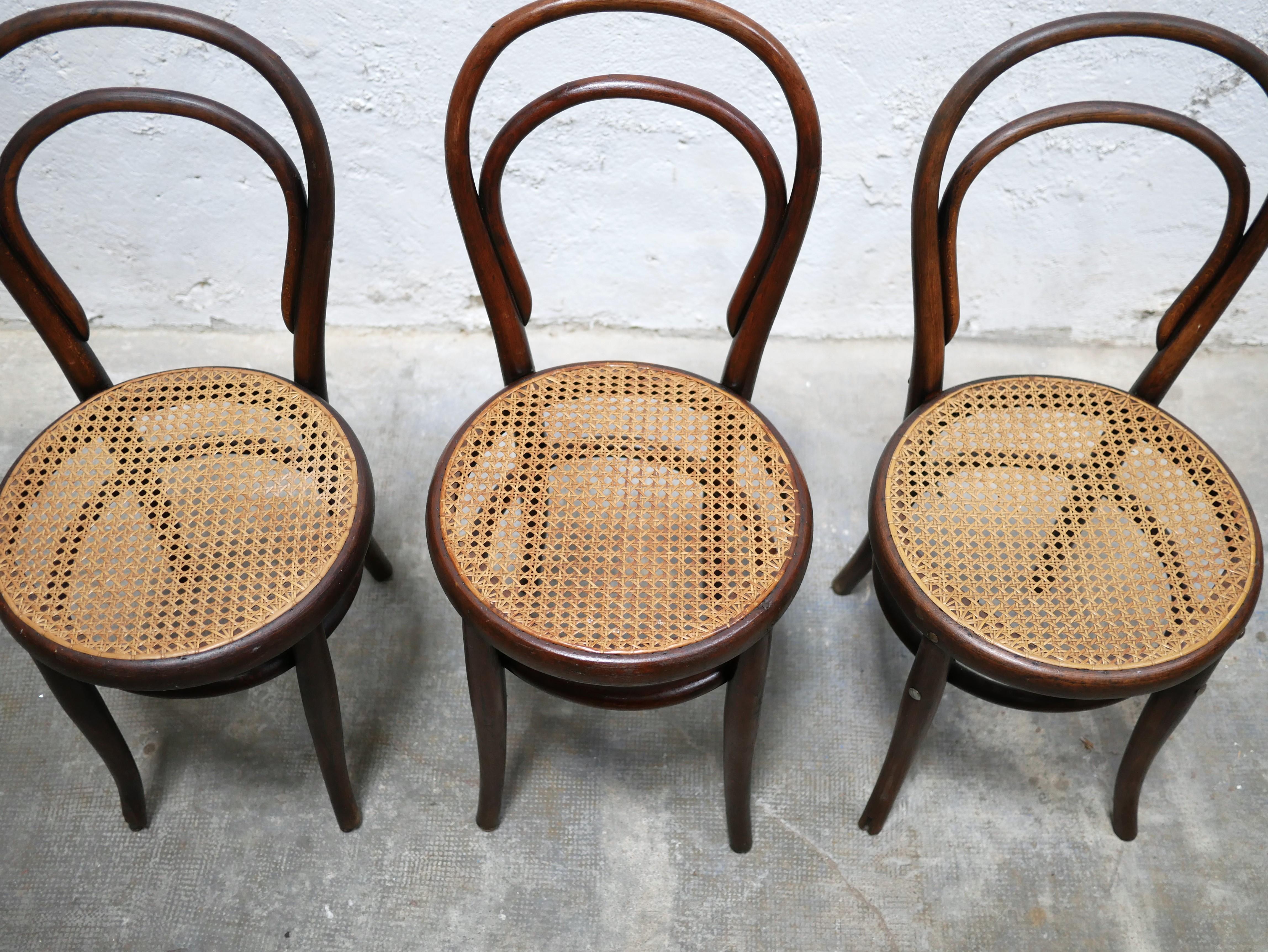 Old cane bistro chair by Thonet editions 4