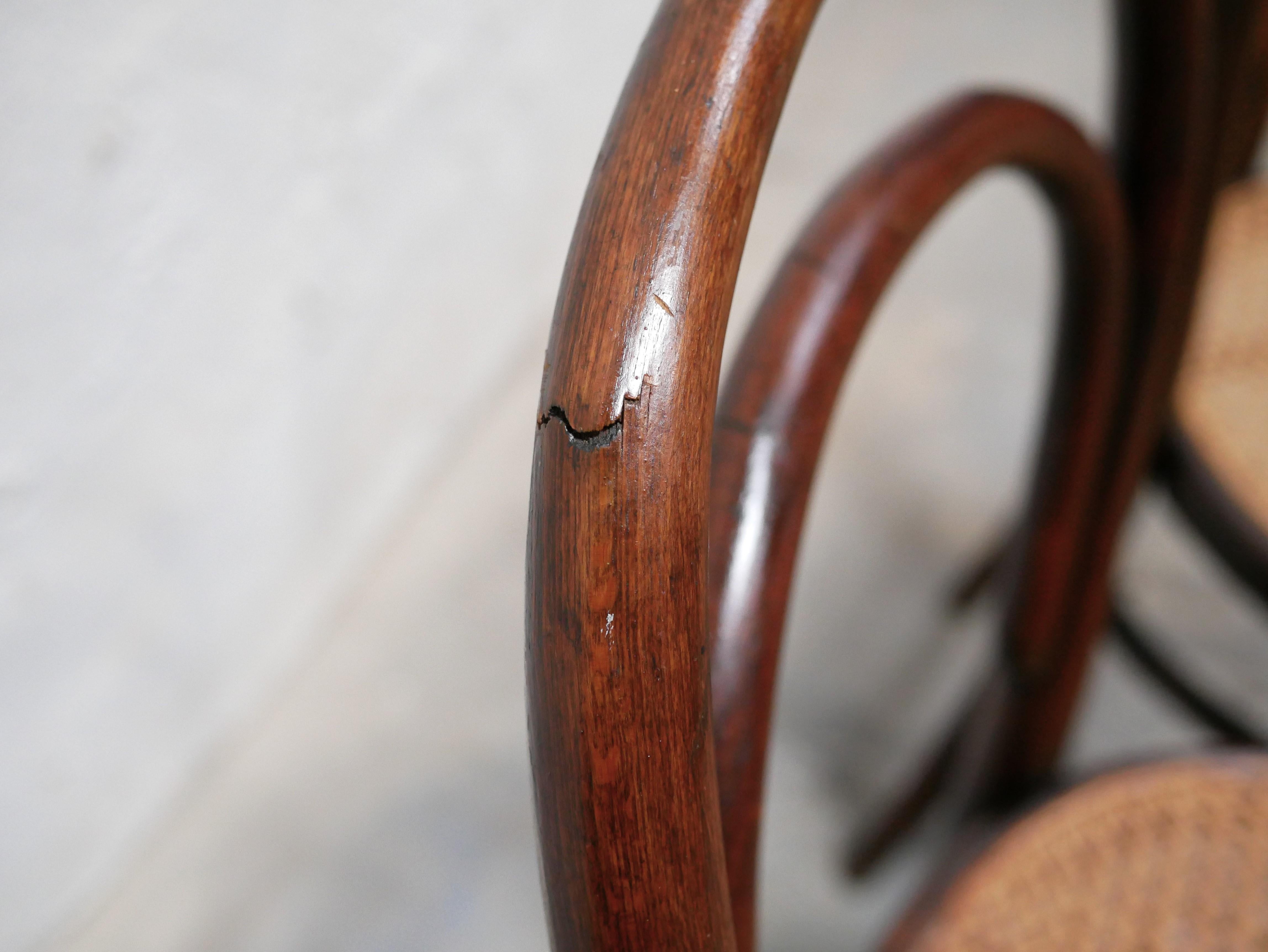 Old cane bistro chair by Thonet editions 9