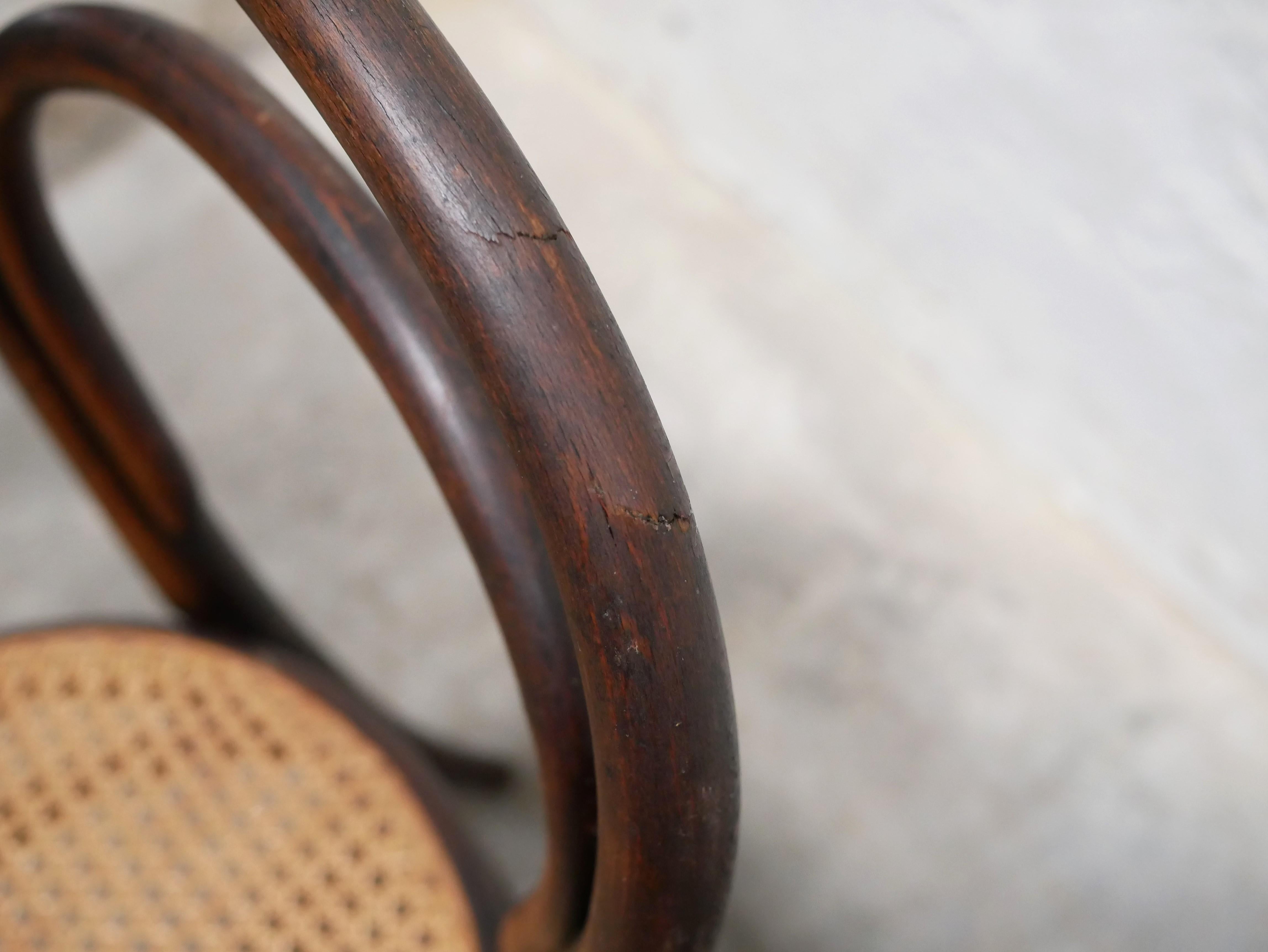 Old cane bistro chair by Thonet editions 10