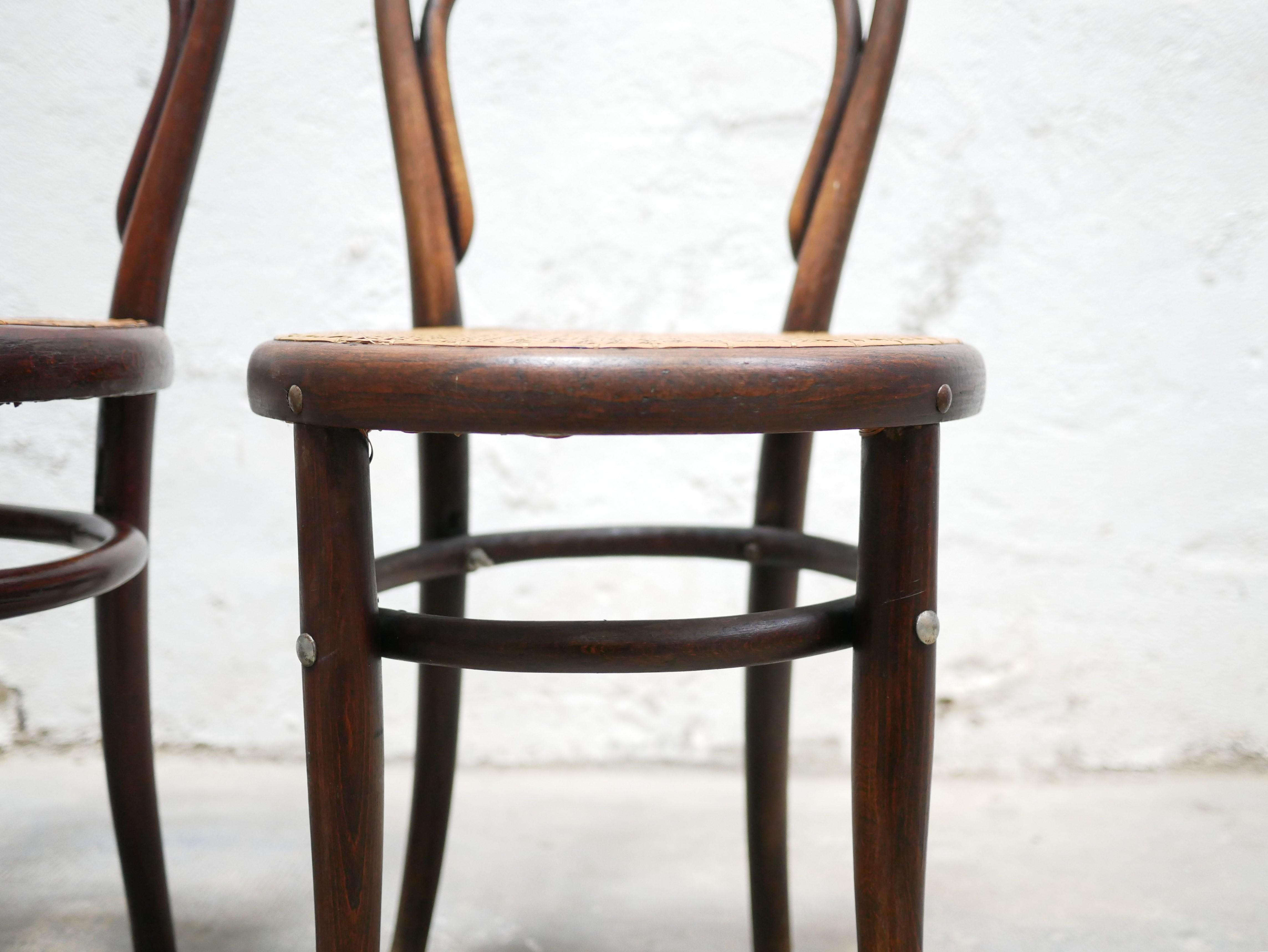 Old cane bistro chair by Thonet editions 12