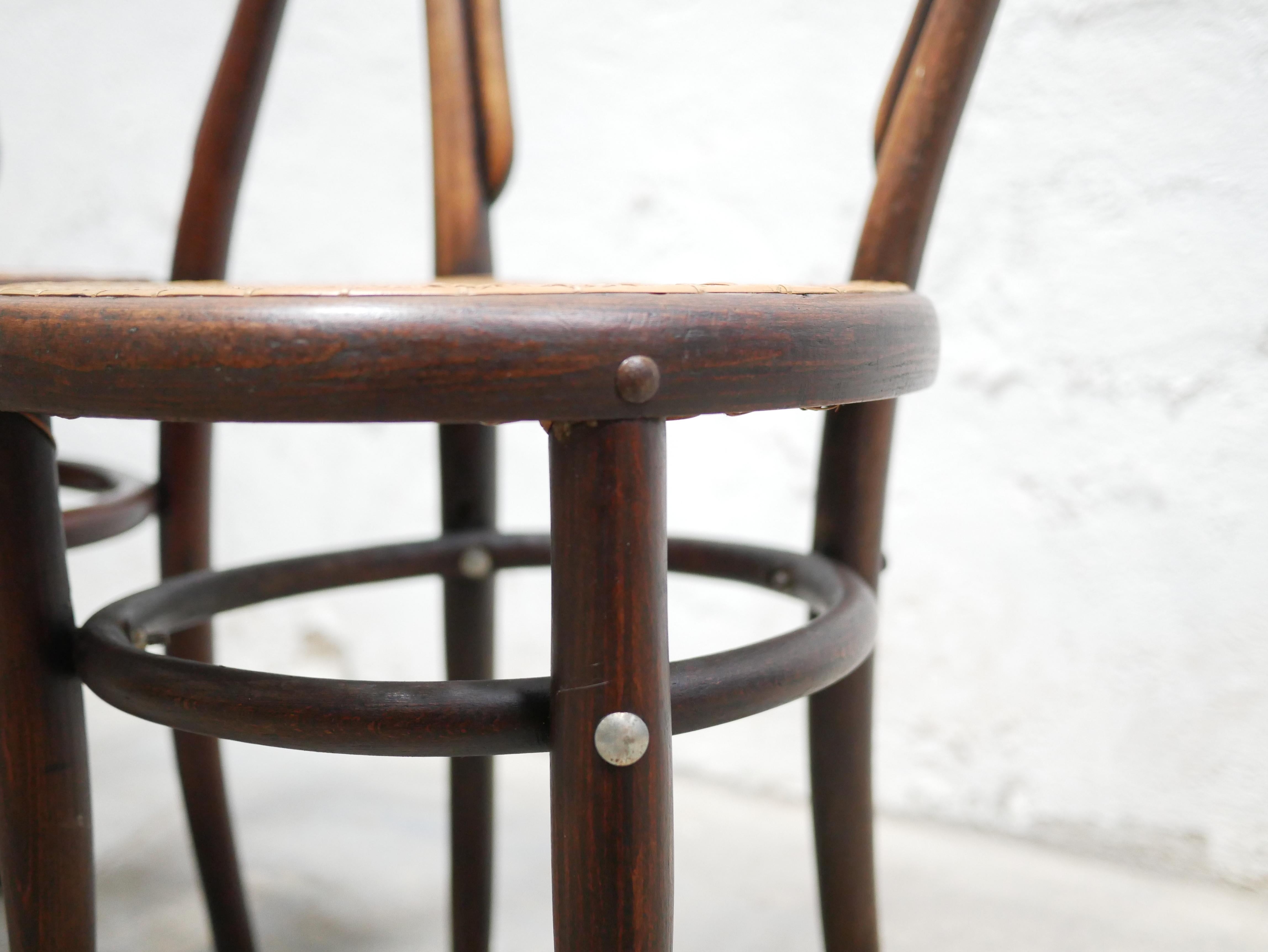 Old cane bistro chair by Thonet editions 13