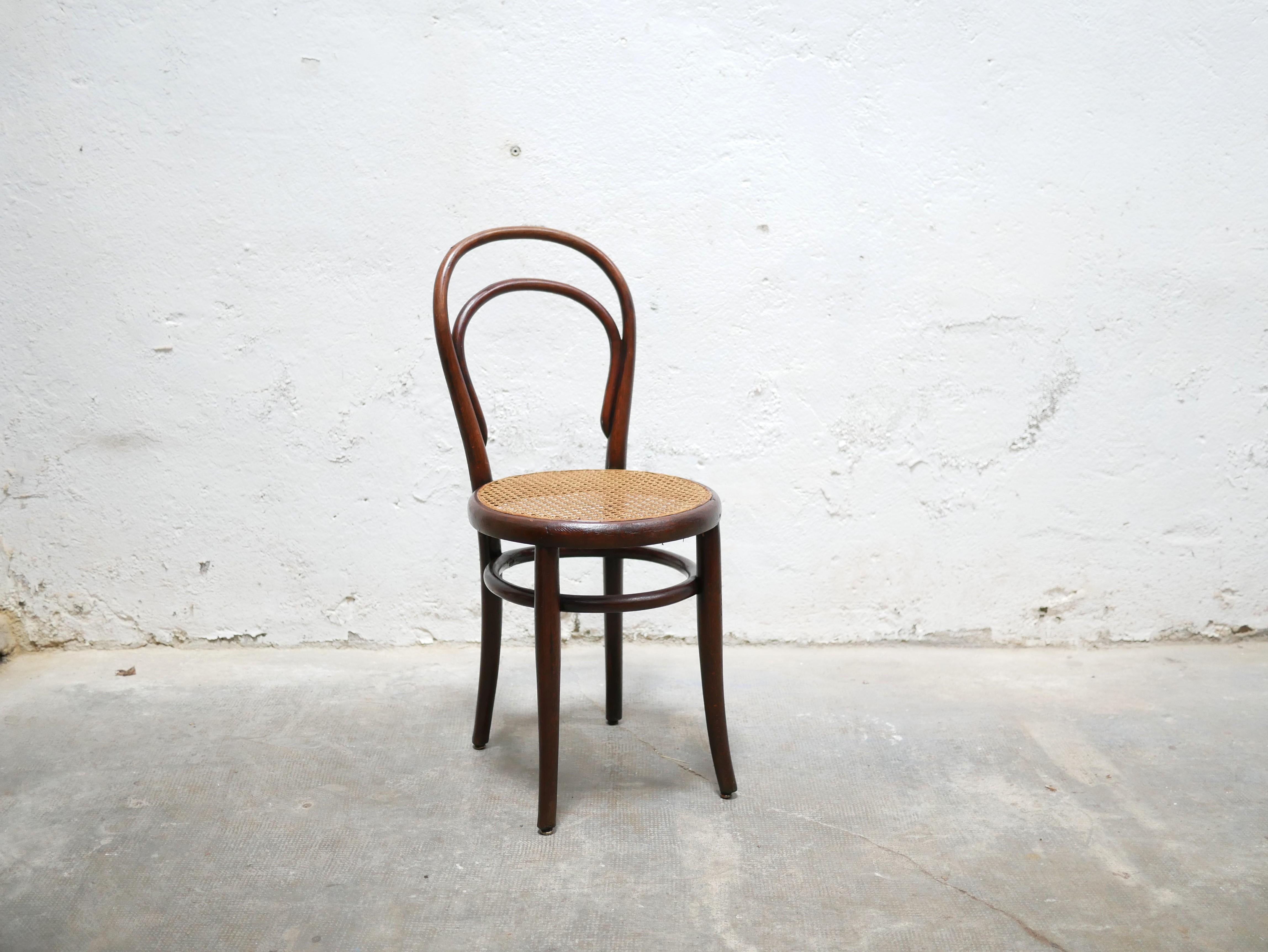 Austrian Old cane bistro chair by Thonet editions
