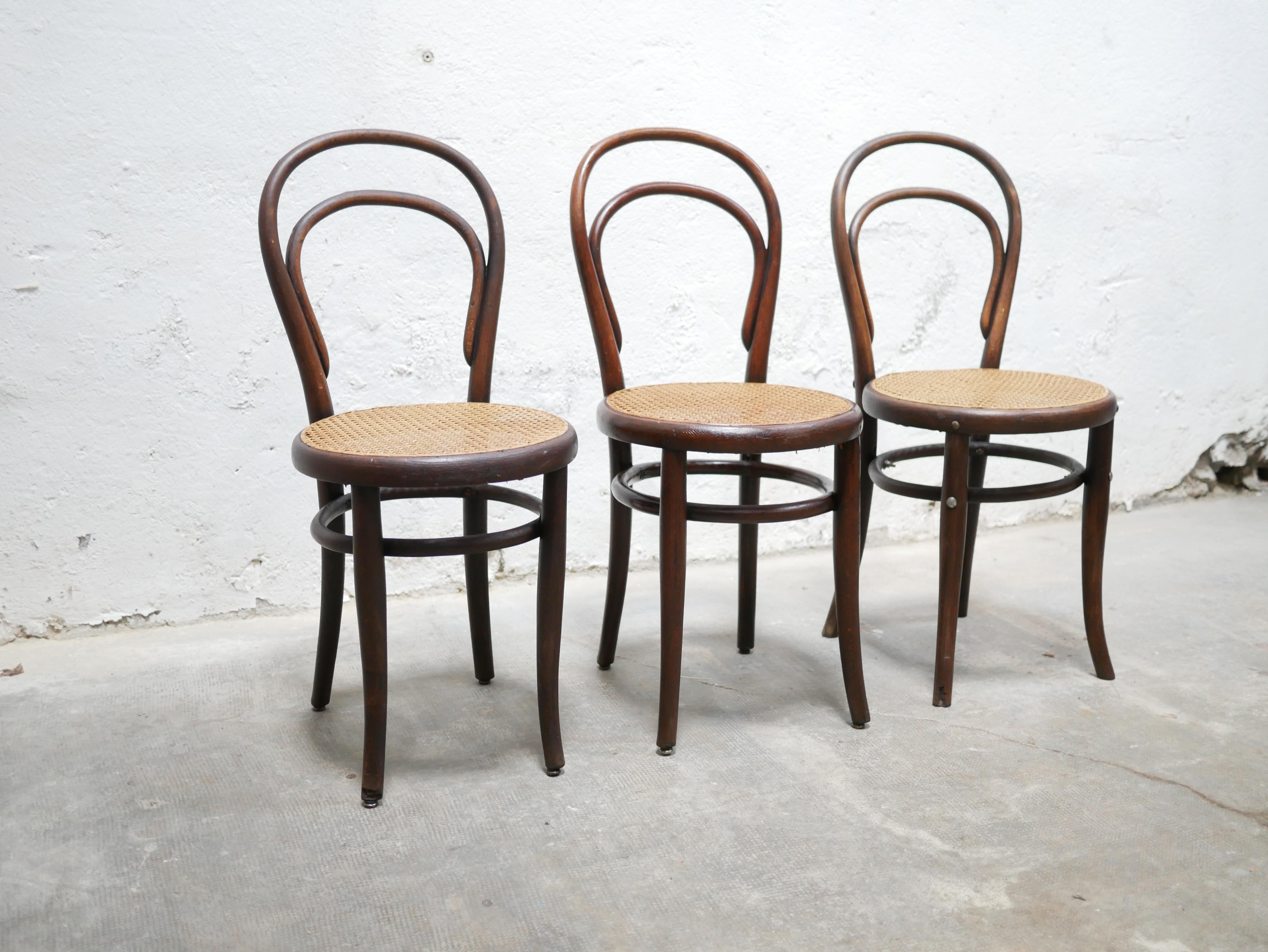 Old cane bistro chair by Thonet editions 3
