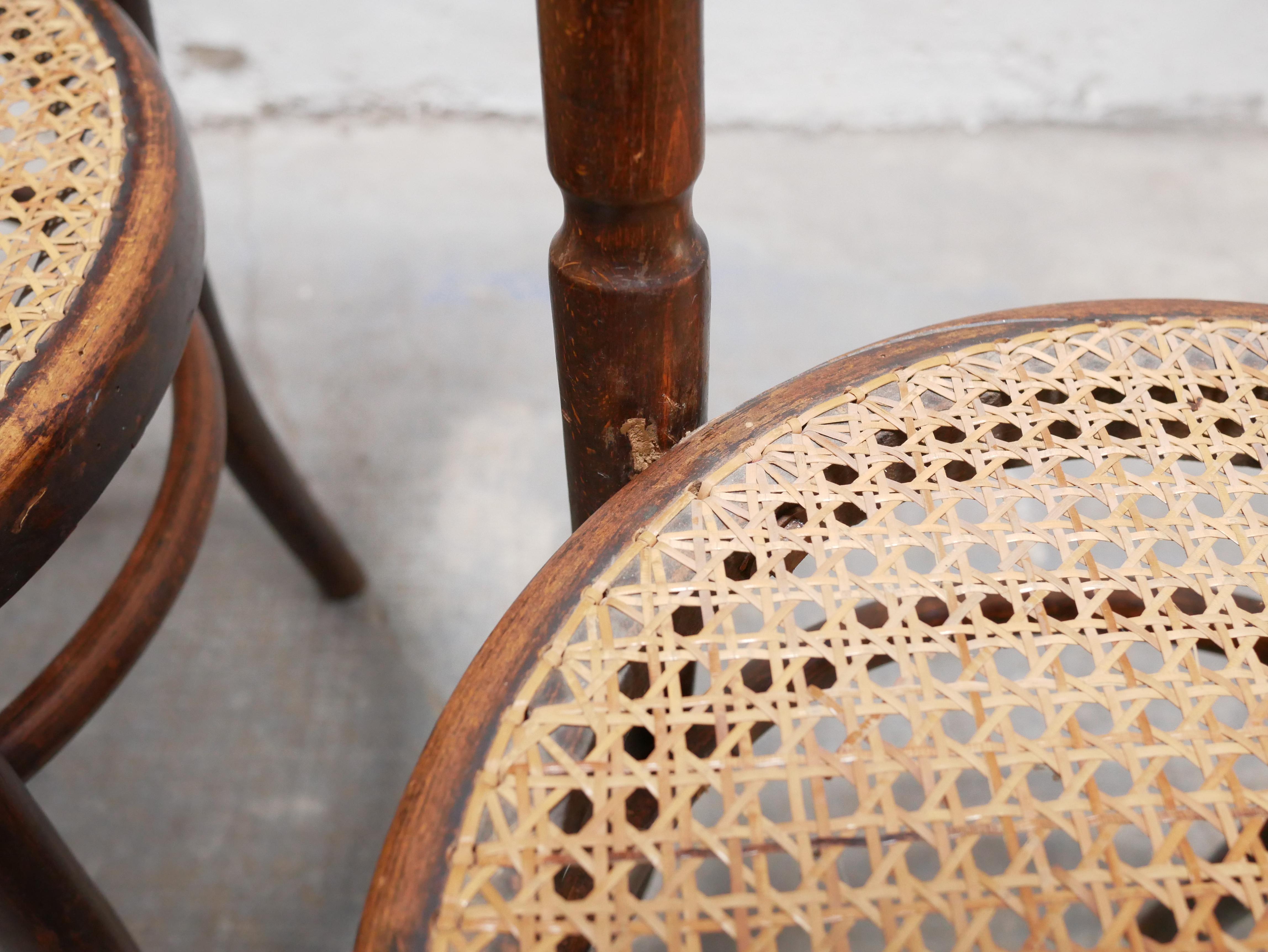 Old Cane Bistro Chair in Wood by Fischel Editions 3