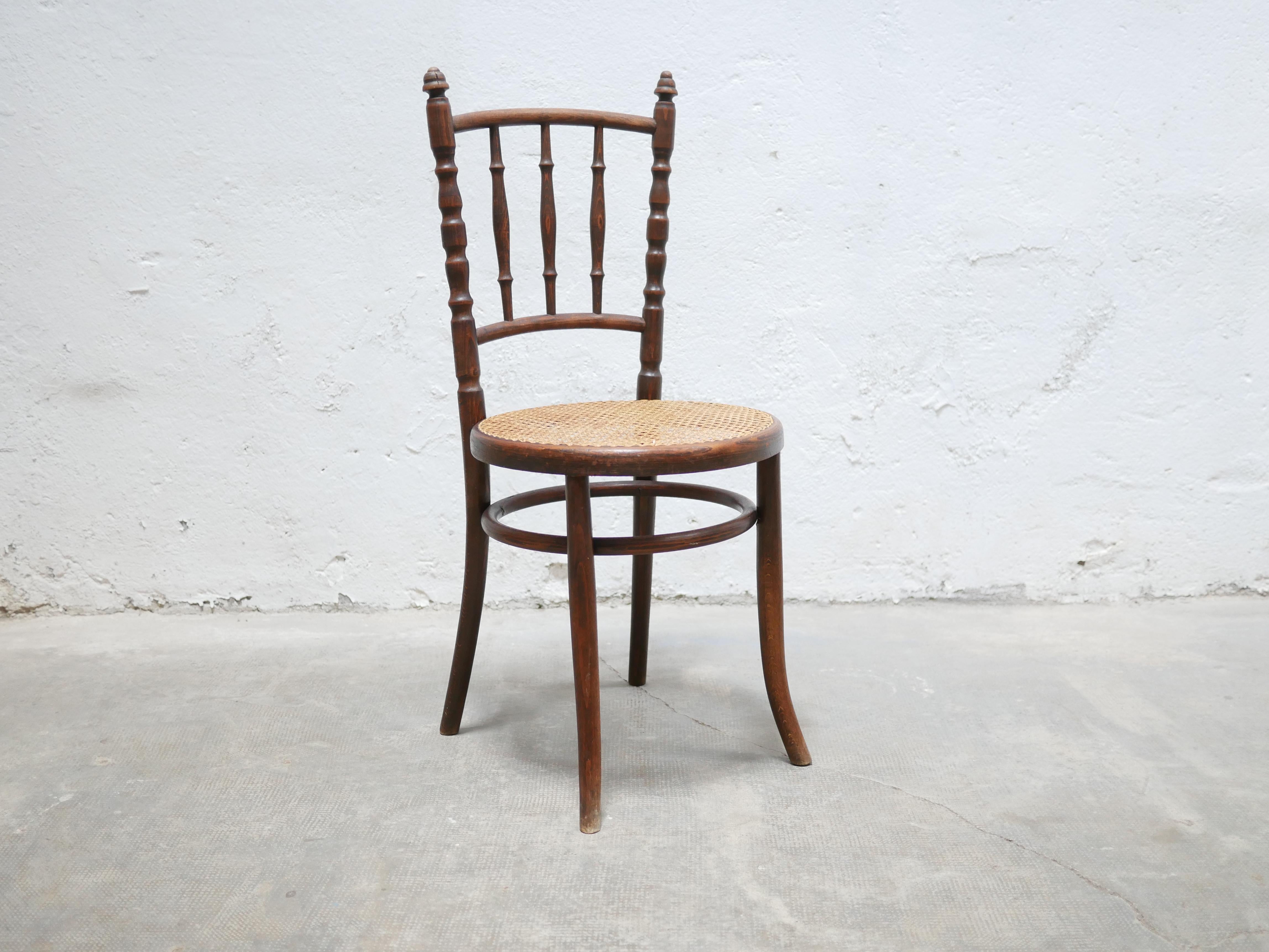 Old Cane Bistro Chair in Wood by Fischel Editions 9