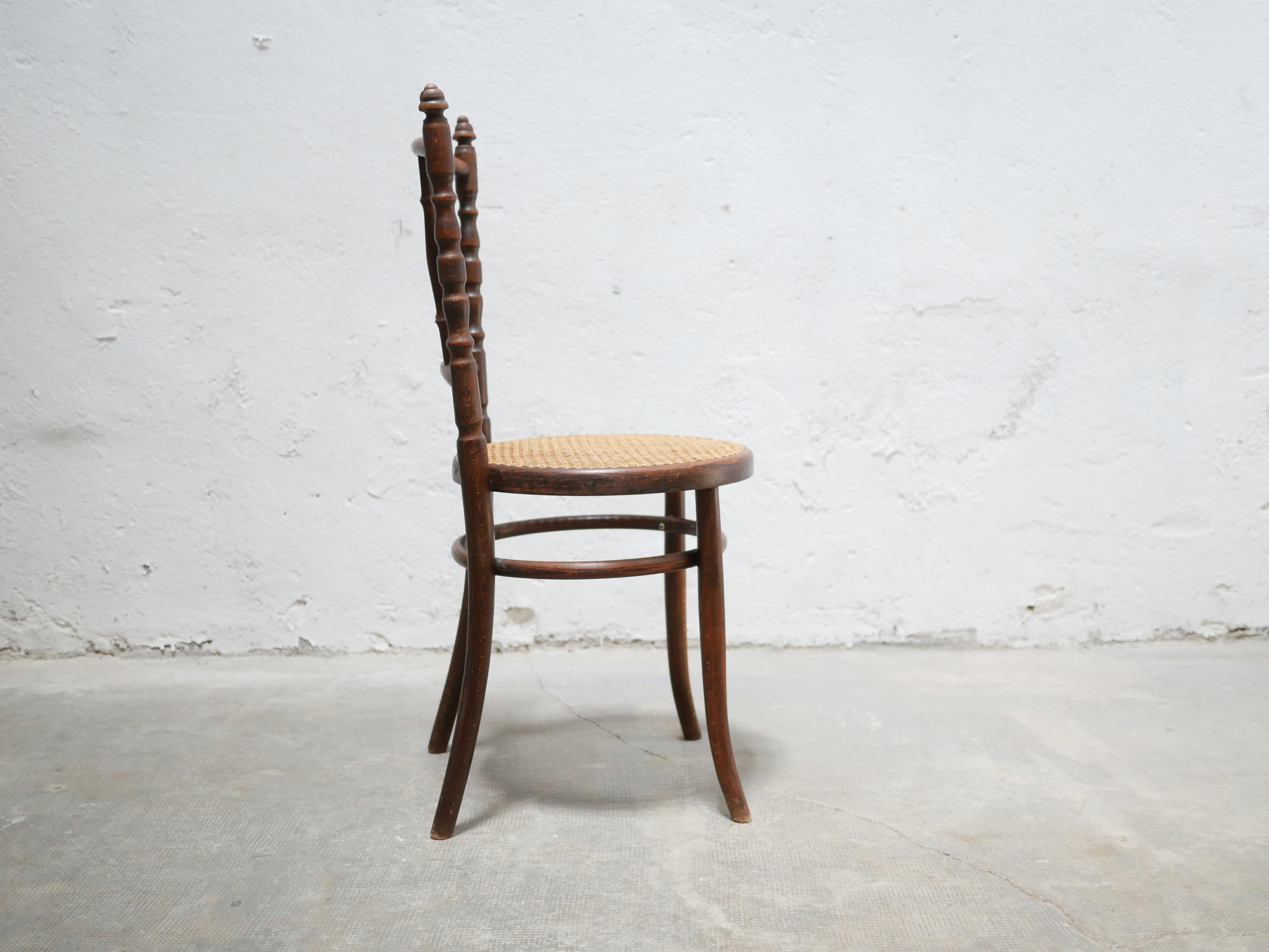 Old Cane Bistro Chair in Wood by Fischel Editions 11