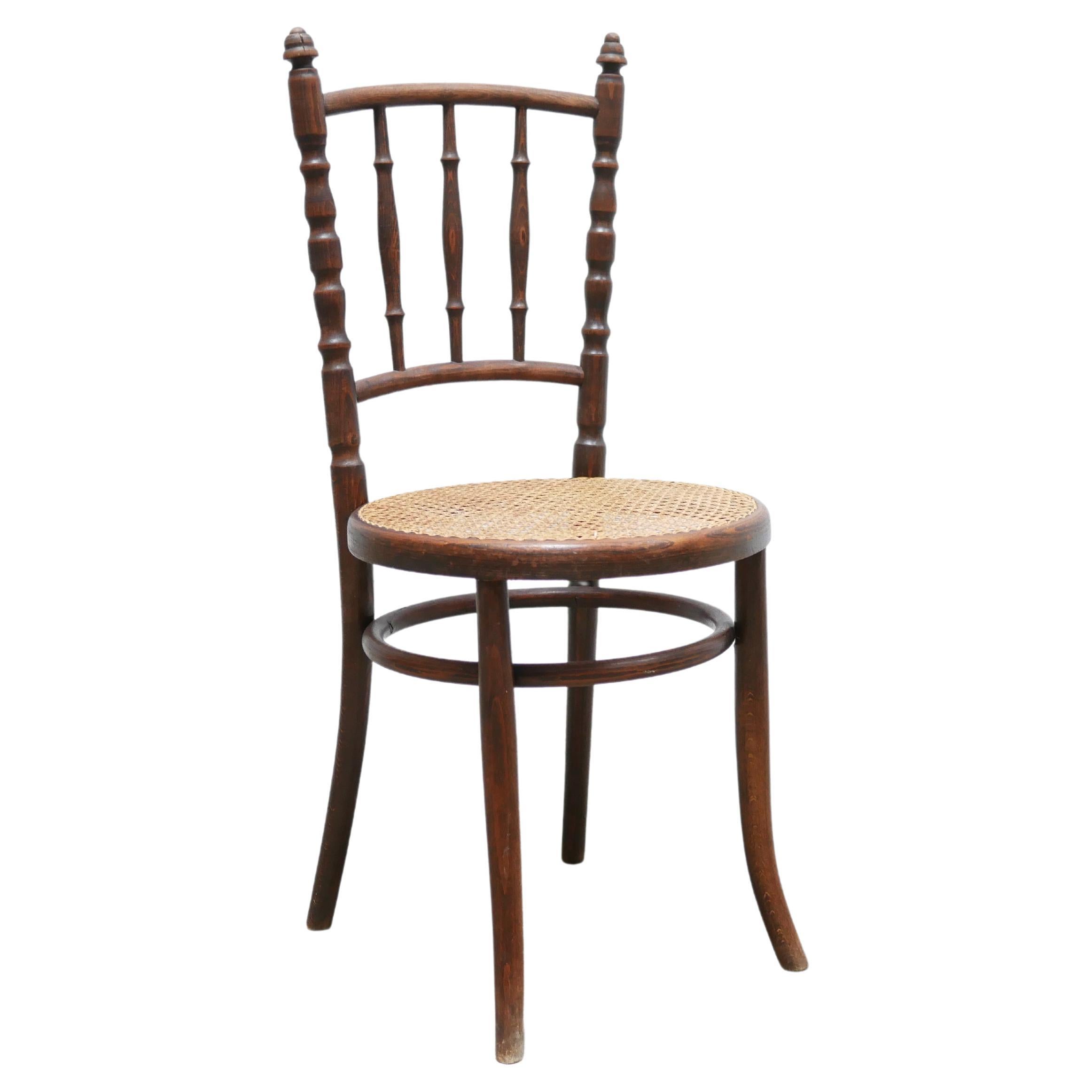Old Cane Bistro Chair in Wood by Fischel Editions