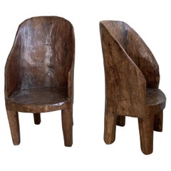 Old Carved Hardwood Chairs