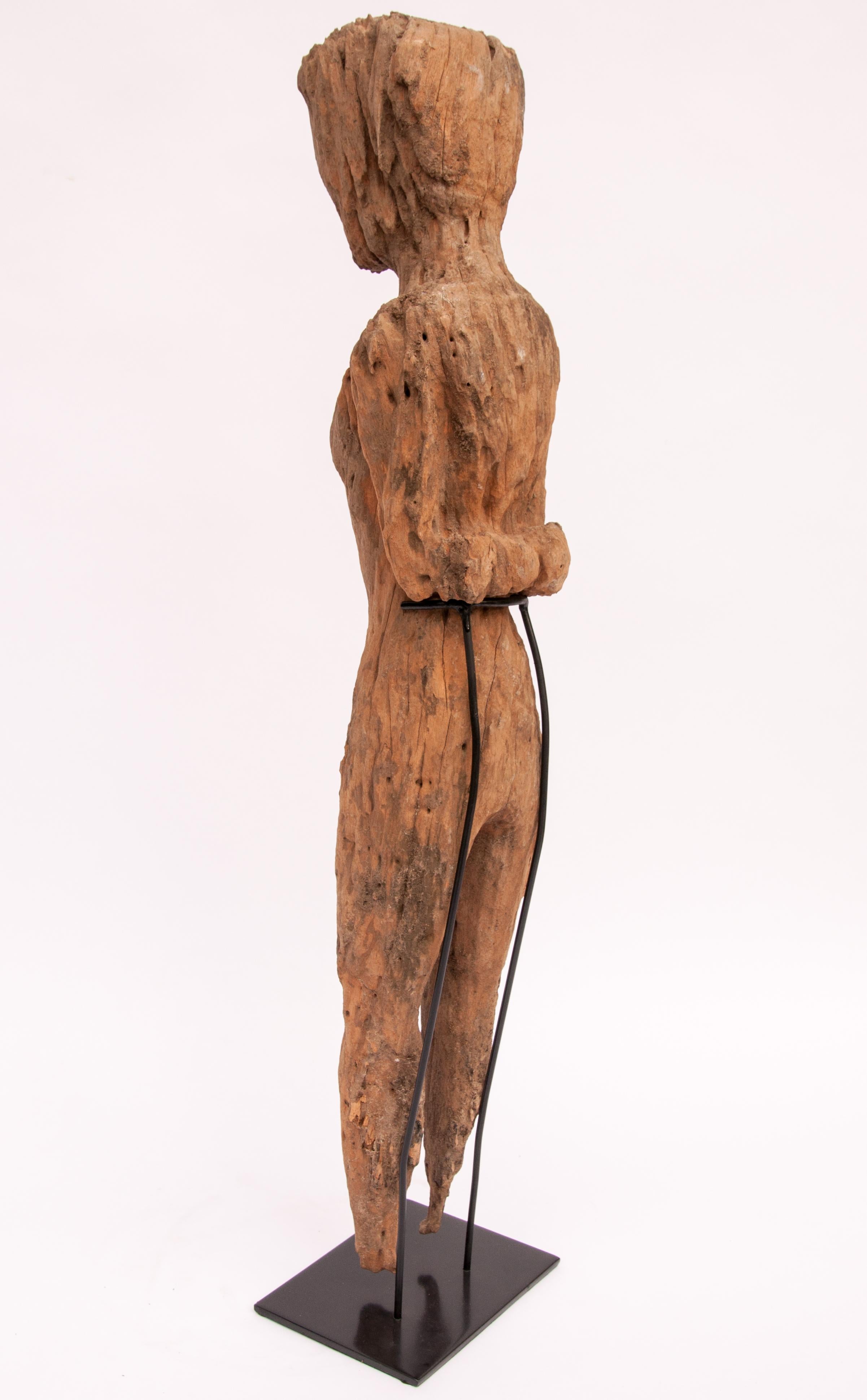 Old Carved Wooden Figure, South or Southwest China, Early 20th Century, Mounted 5