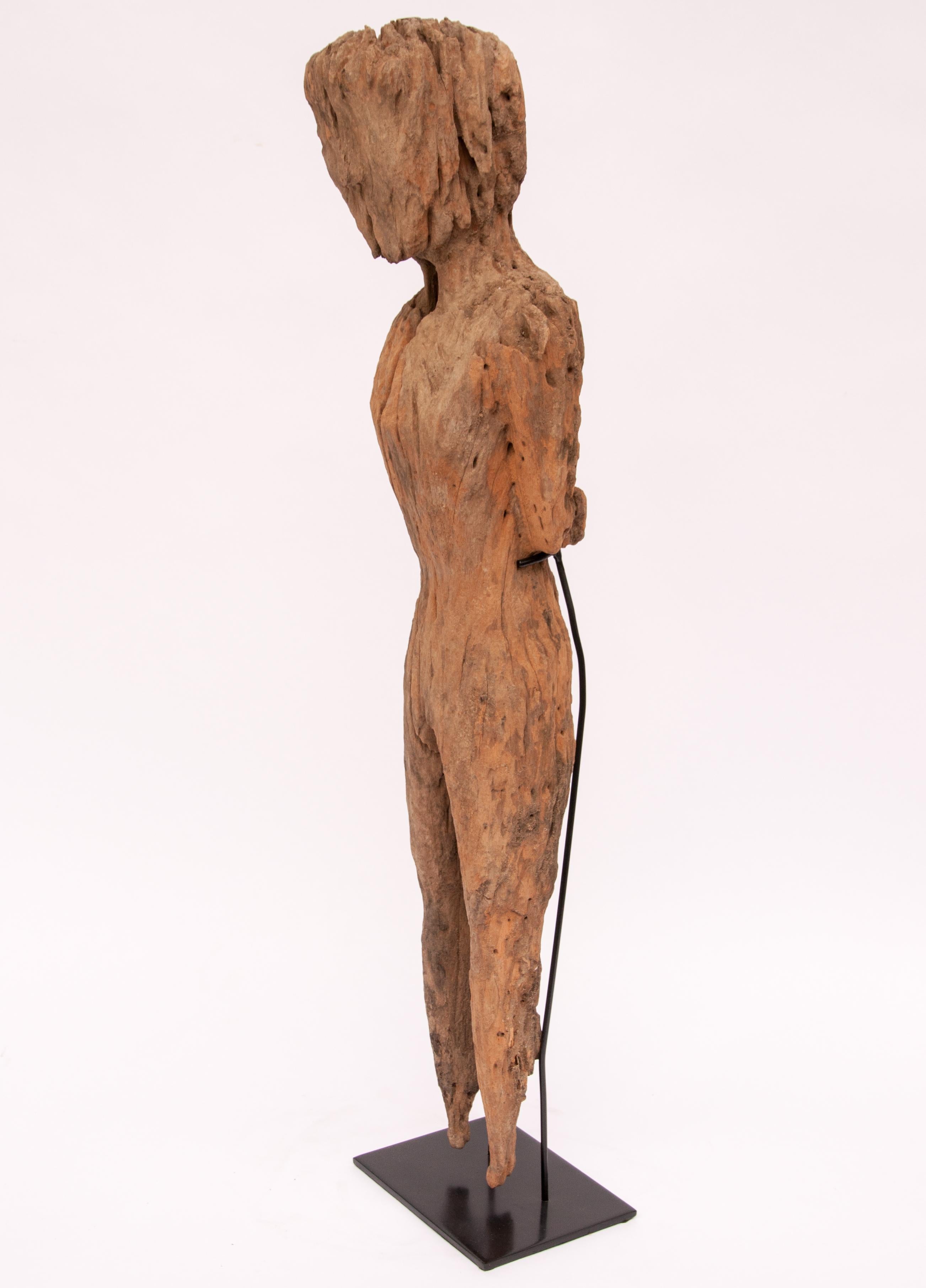 Old Carved Wooden Figure, South or Southwest China, Early 20th Century, Mounted 6