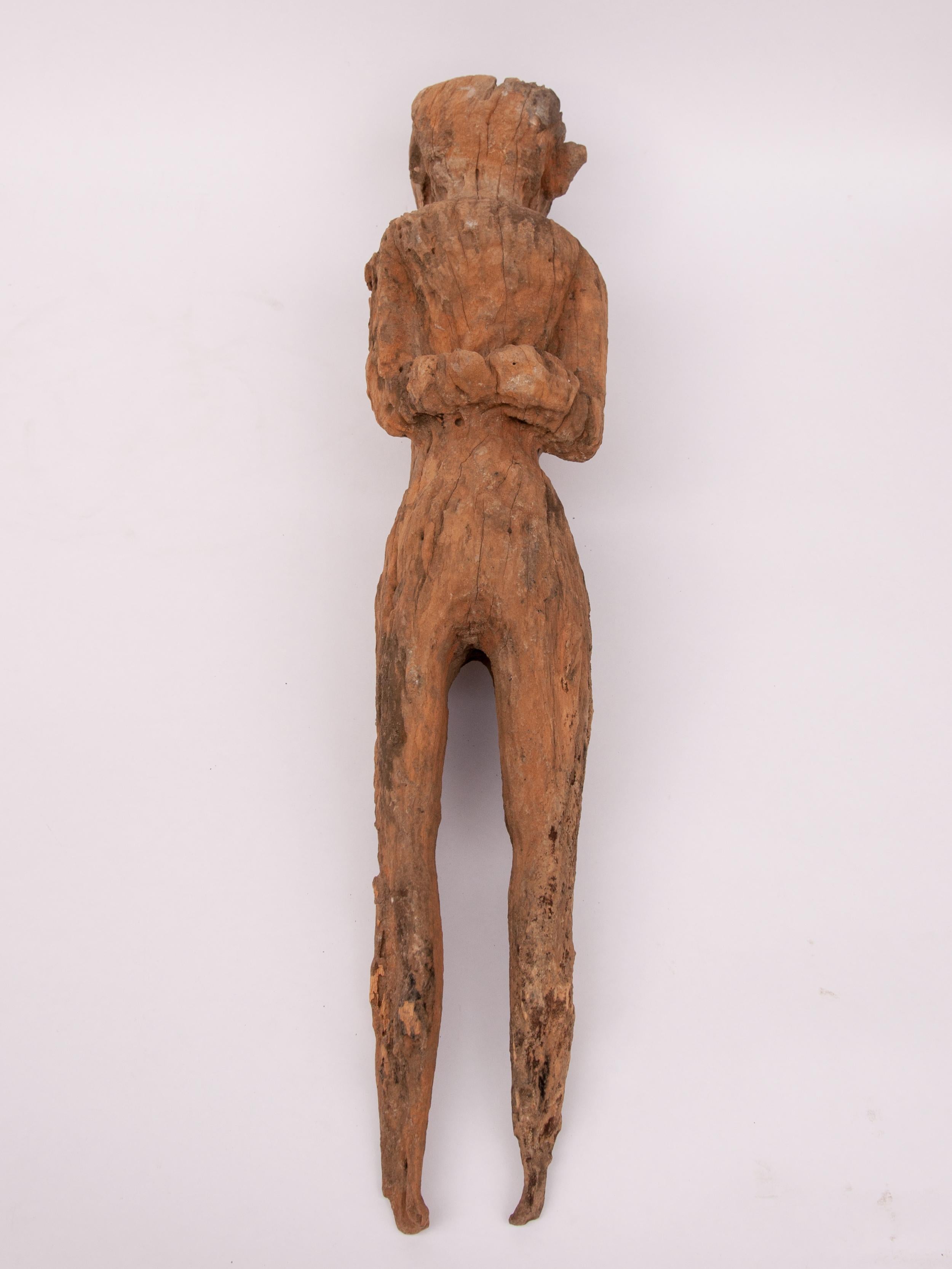 Old Carved Wooden Figure, South or Southwest China, Early 20th Century, Mounted 12
