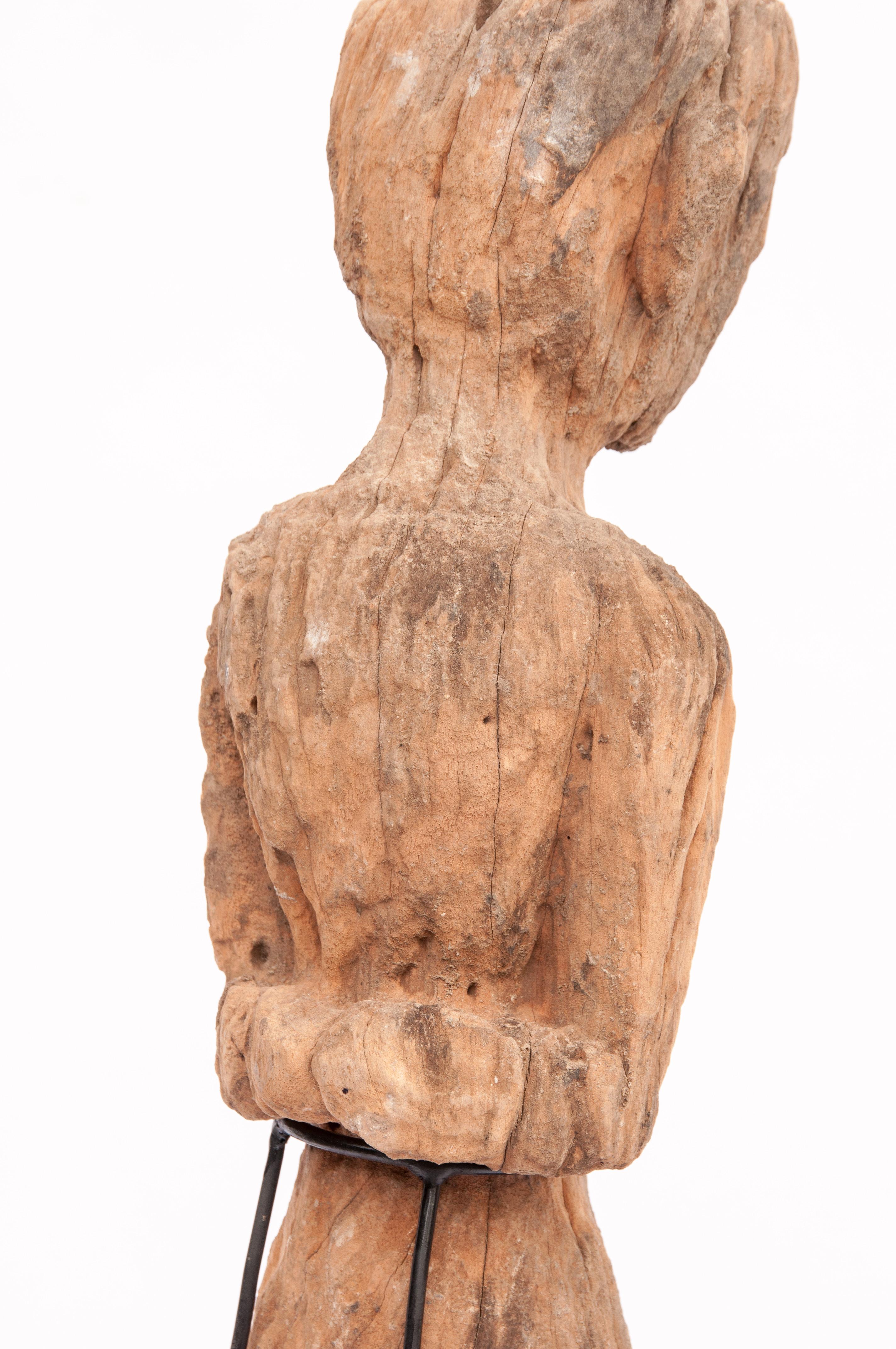 Old Carved Wooden Figure, South or Southwest China, Early 20th Century, Mounted 2