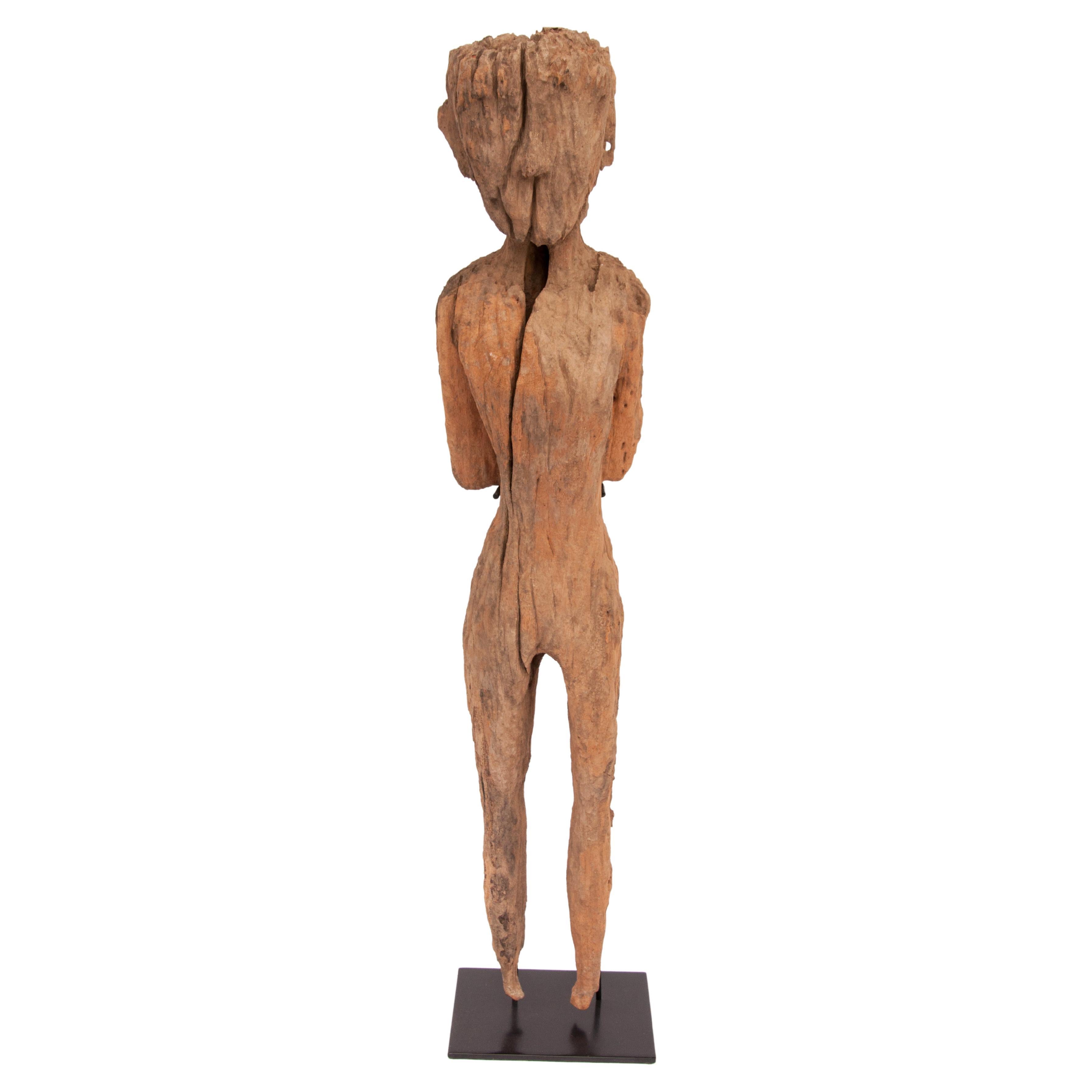 Old Carved Wooden Figure, South or Southwest China, Early 20th Century, Mounted