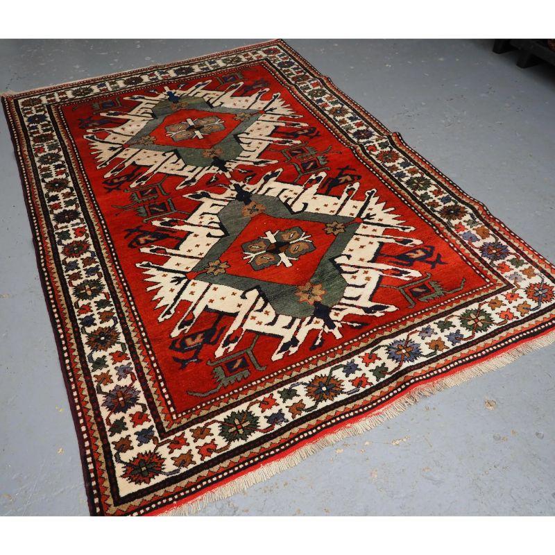 Old Caucasian Chelaberd Kazak double medallion rug.

A good Kazak rug of the well known Chelaberd design, also known as Eagle Kazak rugs. These rugs are from the Karabagh region of the South West Caucasus. This example is a later variation of the