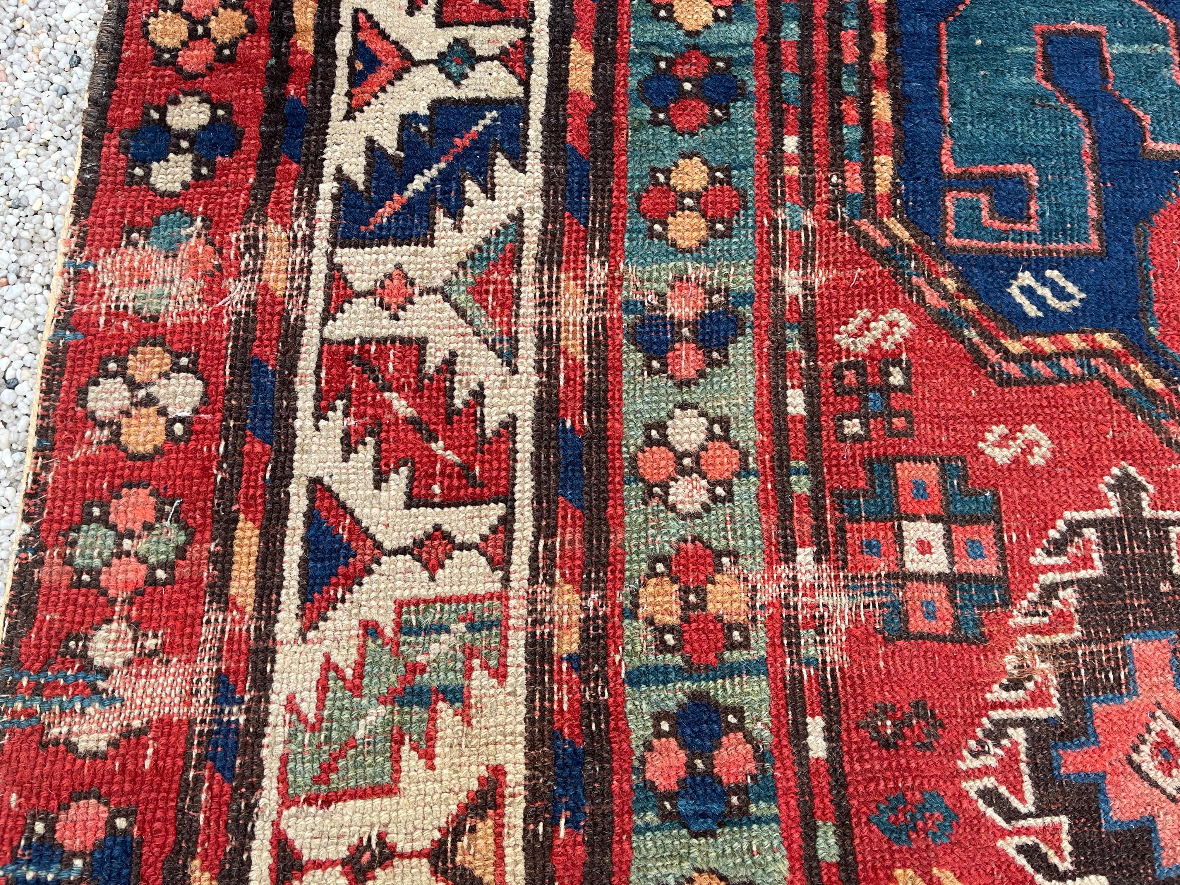 Old Caucasus Carpet, Kazak Cloud Band, Circa 1880 For Sale 9