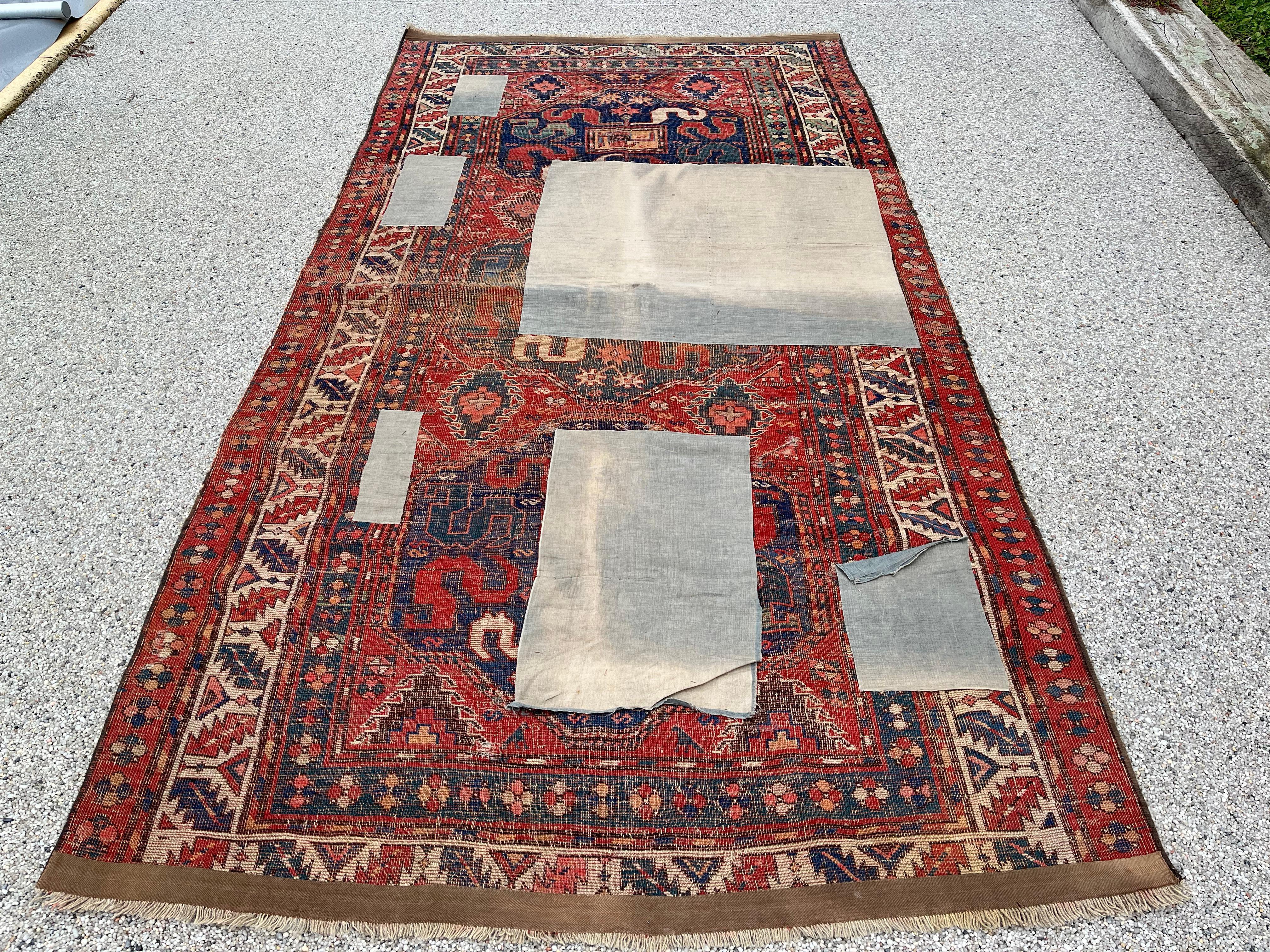 Old Caucasus Carpet, Kazak Cloud Band, Circa 1880 For Sale 11