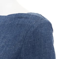 OLD CELINE 2011 Phoebe Philo cotton denim bateau boat neck 3/4 sleeve top FR40 S