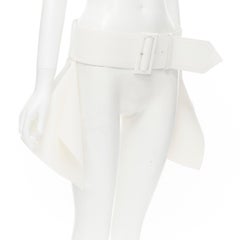 OLD CELINE 2012 Phoebe Philo white leather lined large buckle peplum belt S