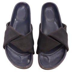 OLD CELINE 2014 Phoebe Philo Twist Boxy grosgrain leather slides sandals EU41
