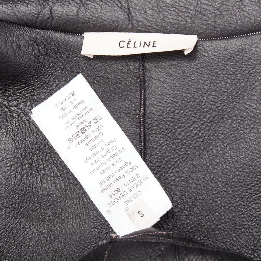 OLD CELINE 2015 cappotto rosa baby in pelle di agnello shearling con colletto FR40 L in vendita 5