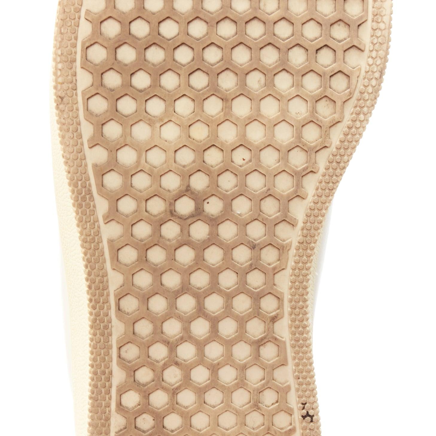 OLD CELINE 2015 cream leather padded logo tab platform skate shoes EU35 For Sale 5
