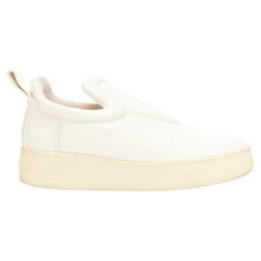 OLD CELINE 2015 cream leather padded logo tab platform skate shoes EU35