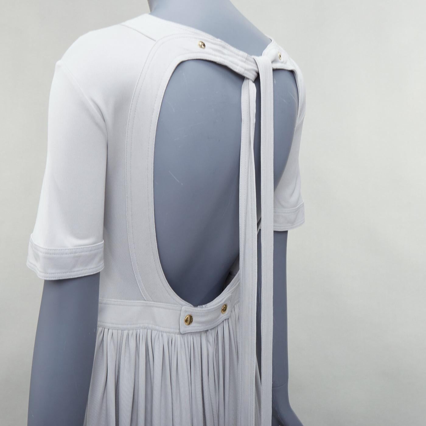 OLD CELINE 2016 grey open tie back short sleeve midi dress FR38 M 1