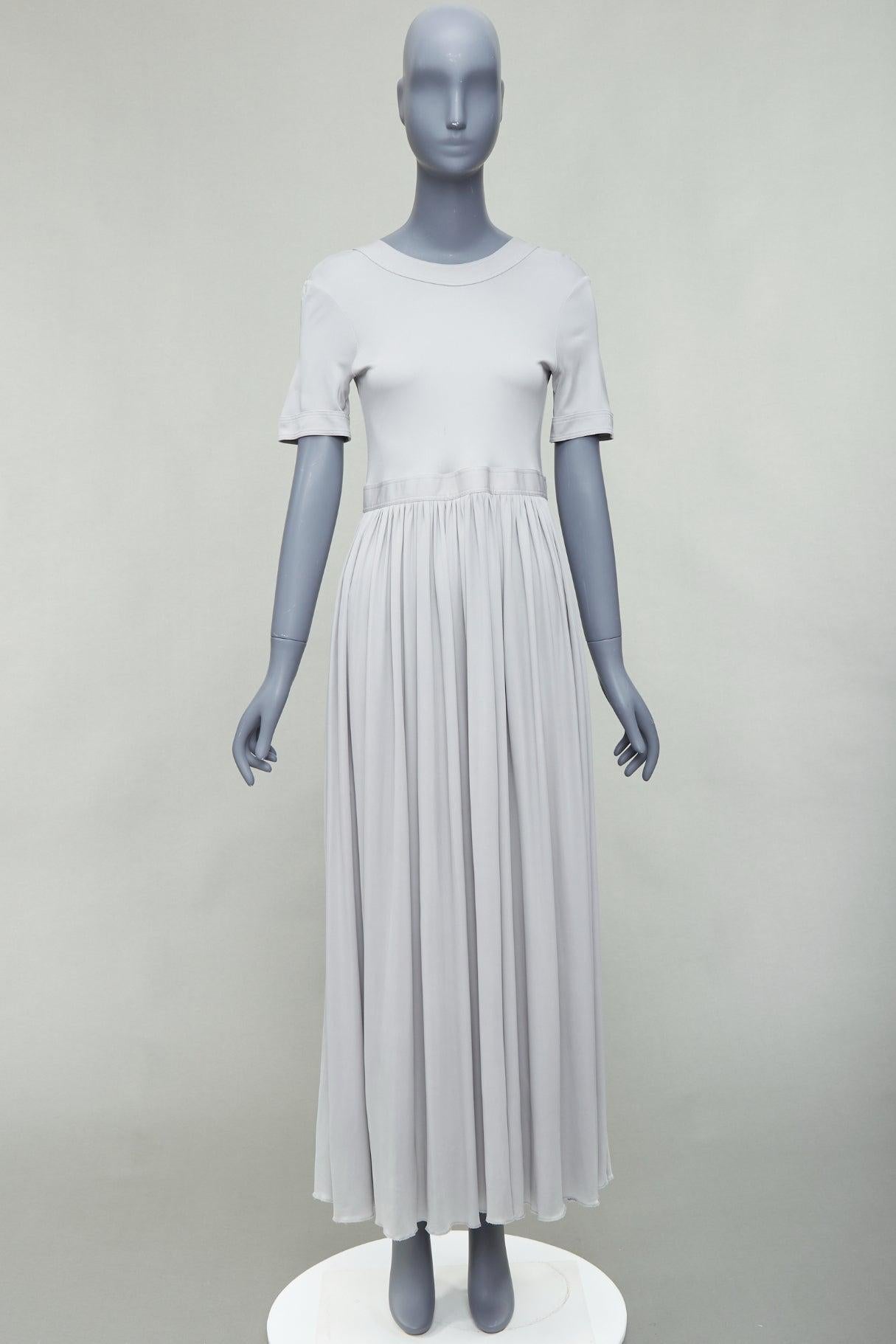OLD CELINE 2016 grey open tie back short sleeve midi dress FR38 M 4