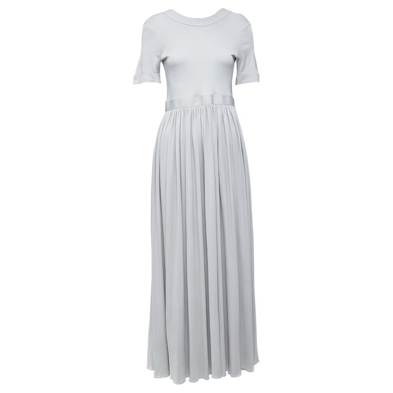OLD CELINE 2016 grey open tie back short sleeve midi dress FR38 M at 1stDibs