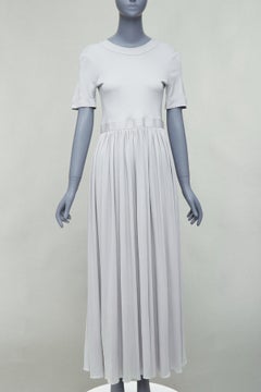 OLD CELINE 2016 grey open tie back short sleeve midi dress FR38 M