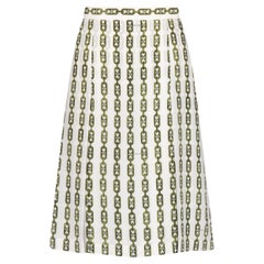 Old Celine by Phoebe Philo Horsebit Skirt logo monogram chains 2016