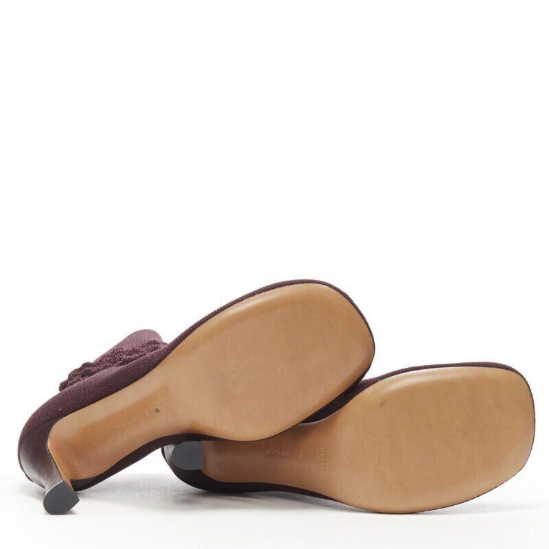 OLD Celine Glove Bootie bordeaux in maglia a calza testurizzata con punta quadrata EU40 in vendita 1