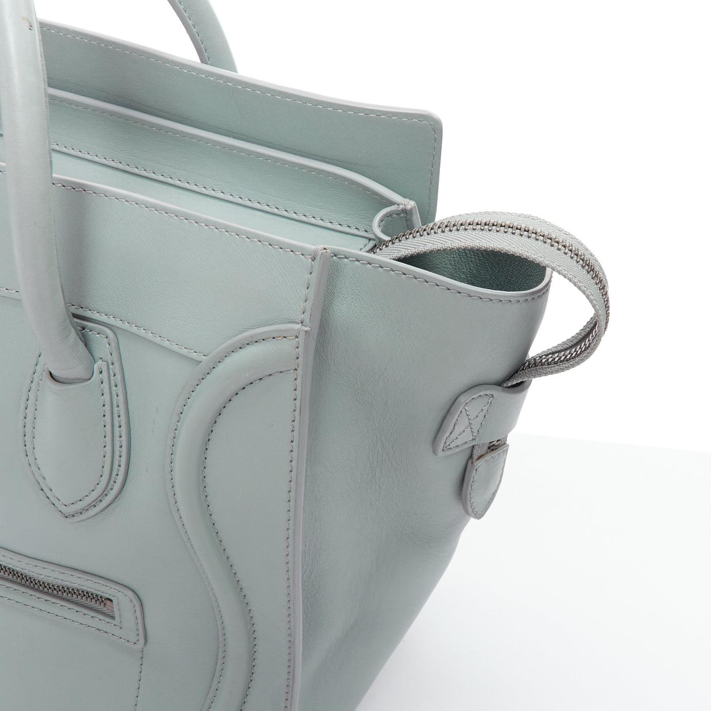 OLD CELINE Luggage Medium pastel blue leather tote bag For Sale 3